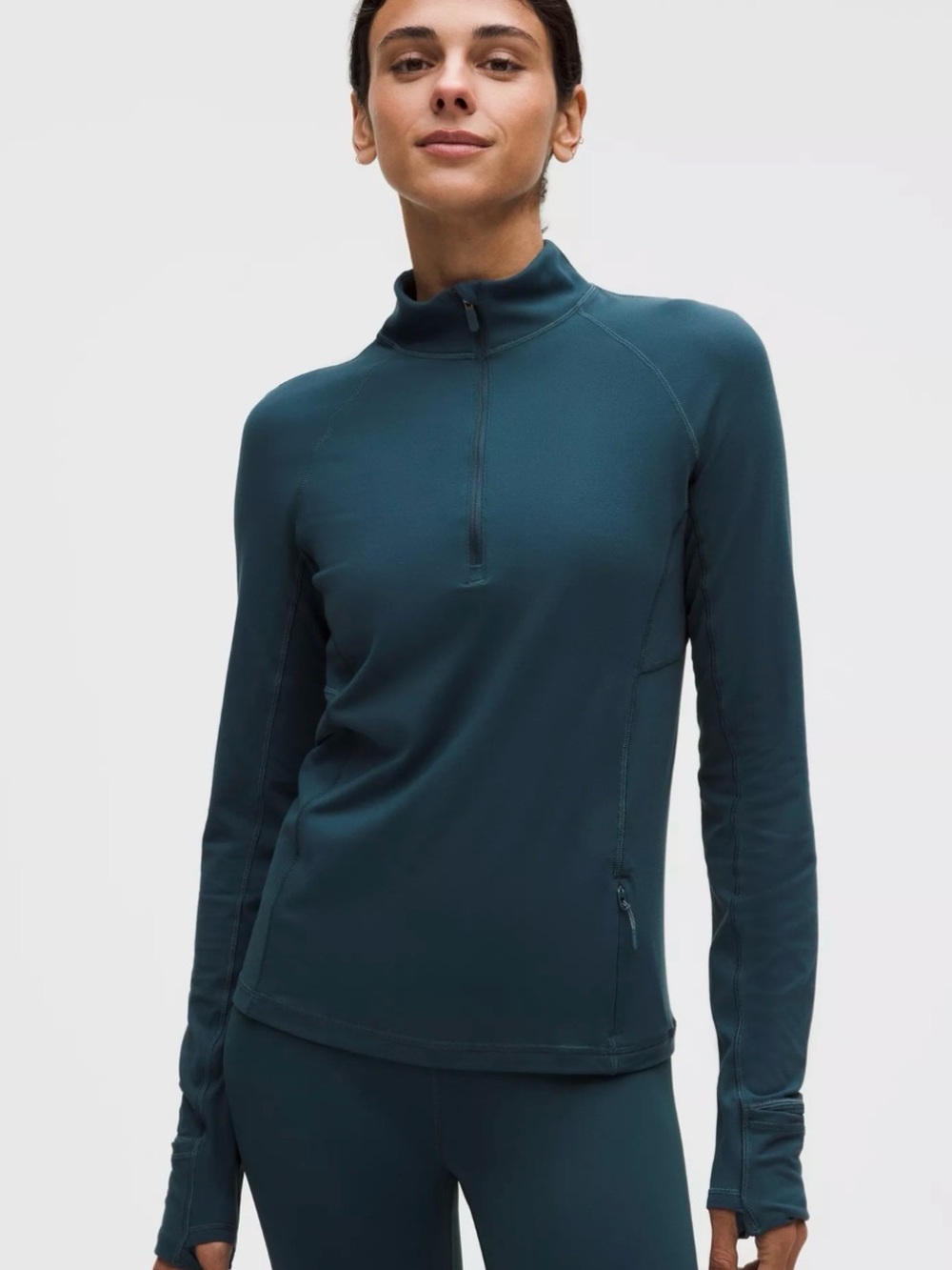 Lululemon It's Rulu Cropped Half Zip
Updated in Indochine Blue, Size Small